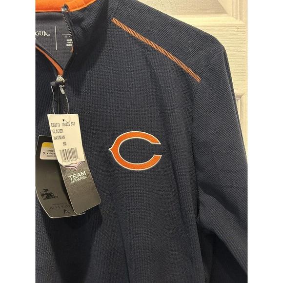 Chicago Bears Men’s Antigua Pull Over 1/4 Zip Navy Blue Size Small NWT - Picture 2 of 7